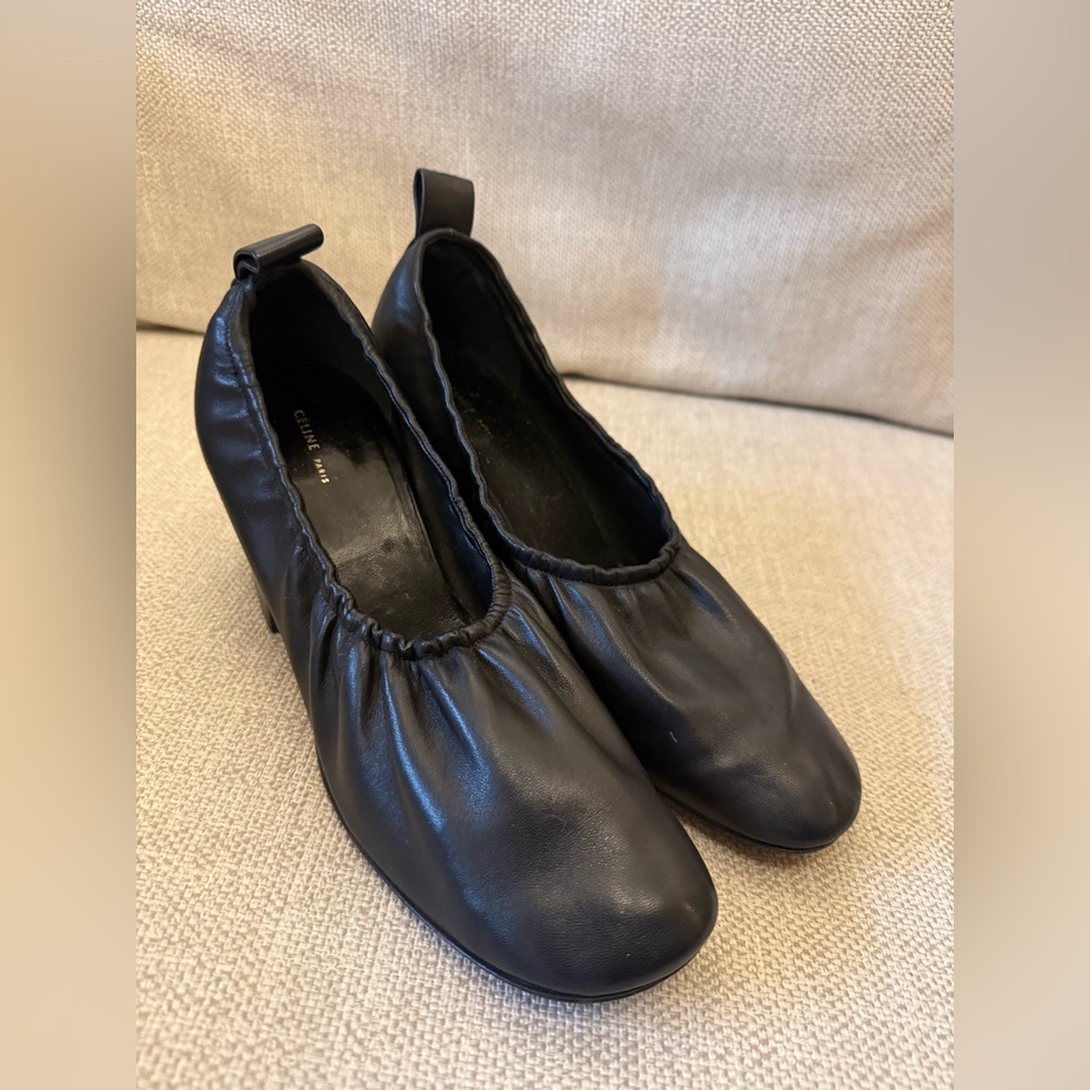 Phoebe Philo Céline Black Leather ballerina pumps